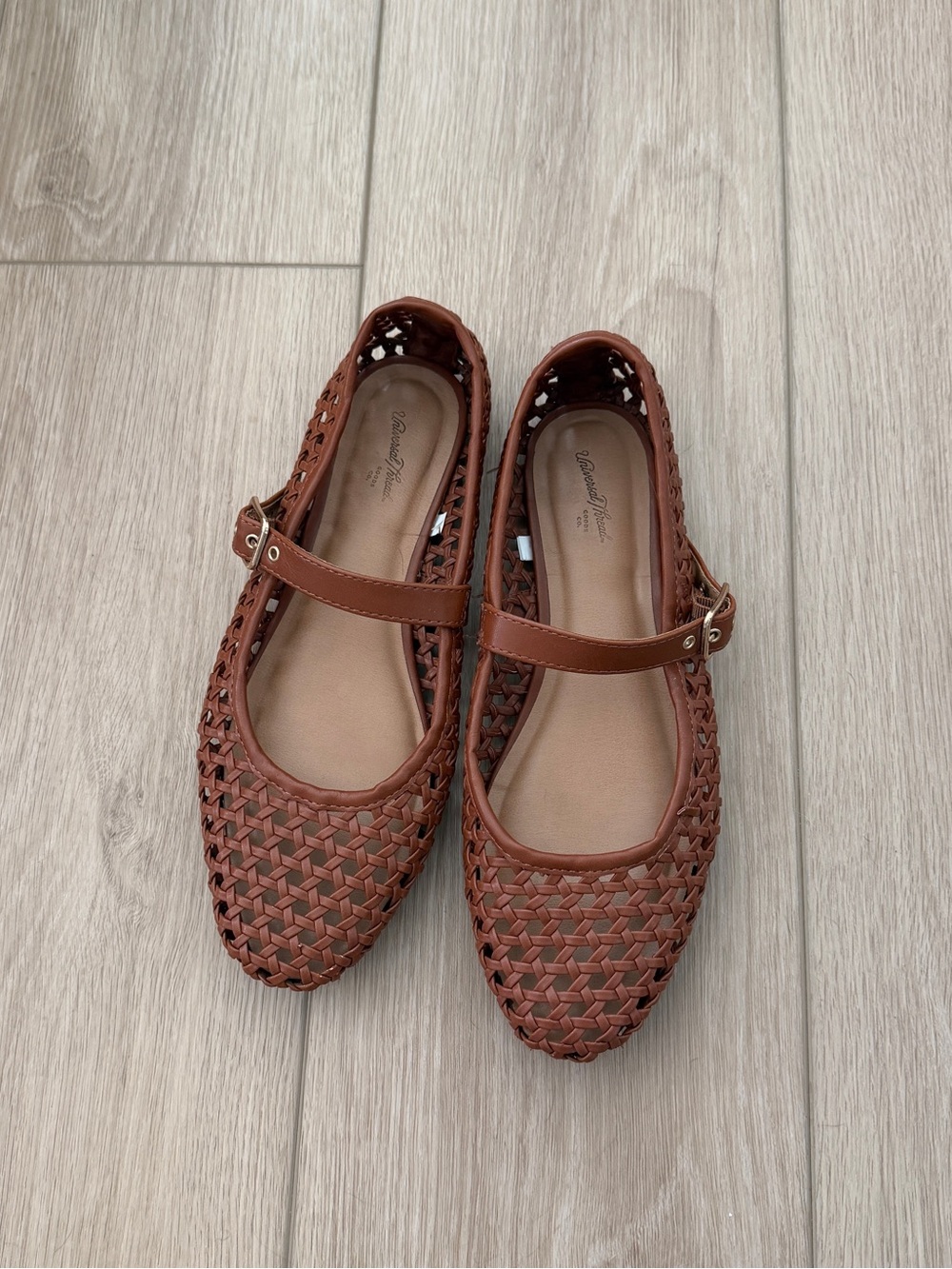Universal Thread Brown Woven Mary Jane Flats
